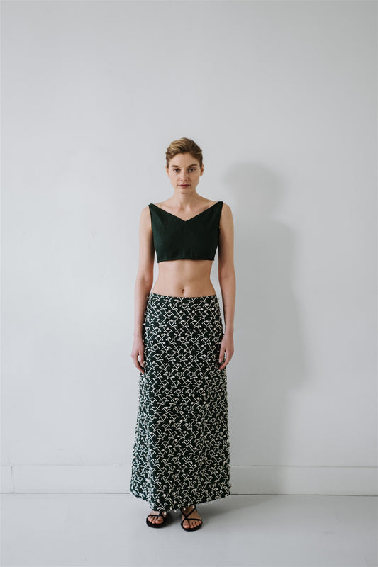 Falda trapecio verde