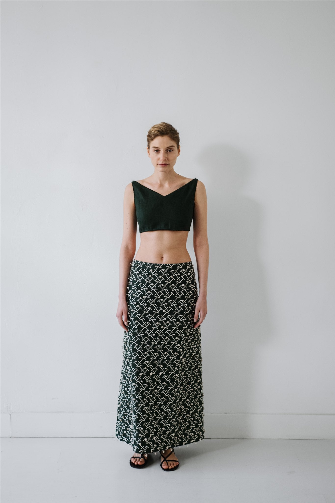 Falda trapecio verde