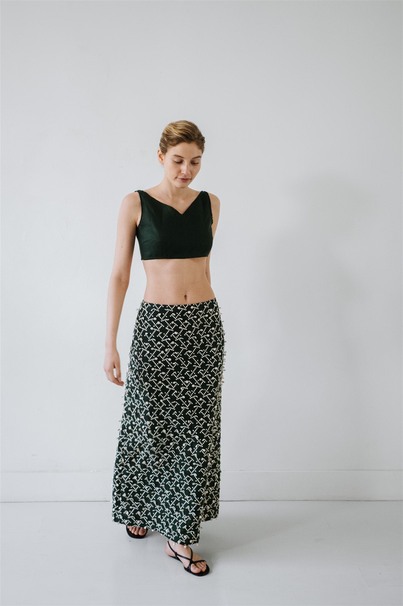 Falda trapecio verde
