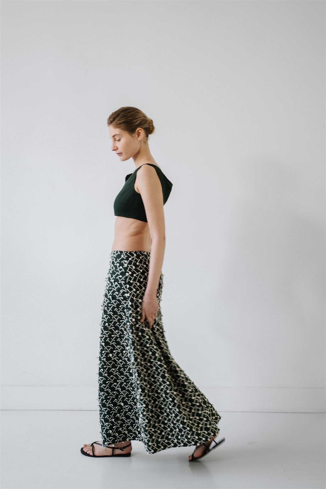 Falda trapecio verde