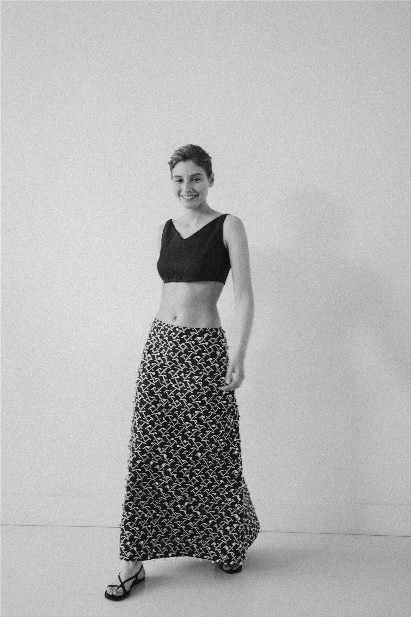 Falda trapecio verde